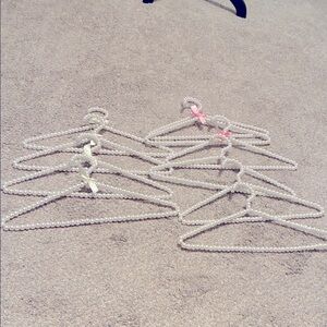 Set of Pearl Beaded Hangers with Bows